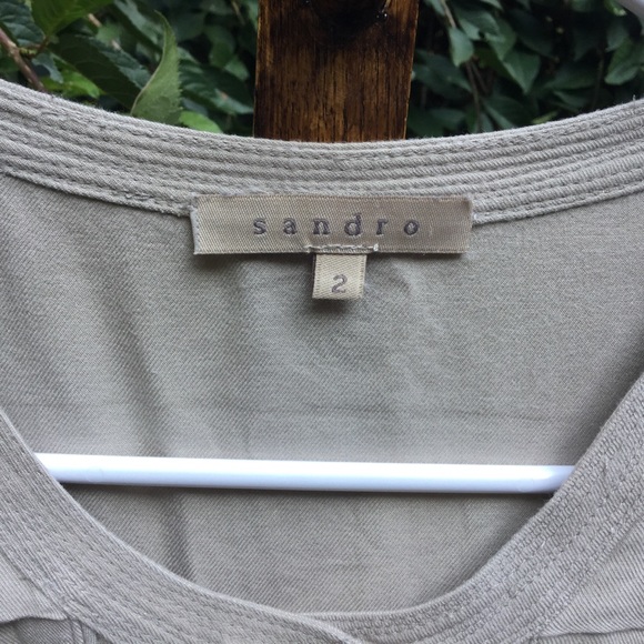 Sandro Dress 2 Tan Pockets Short Sleeves Paris - Picture 3 of 8